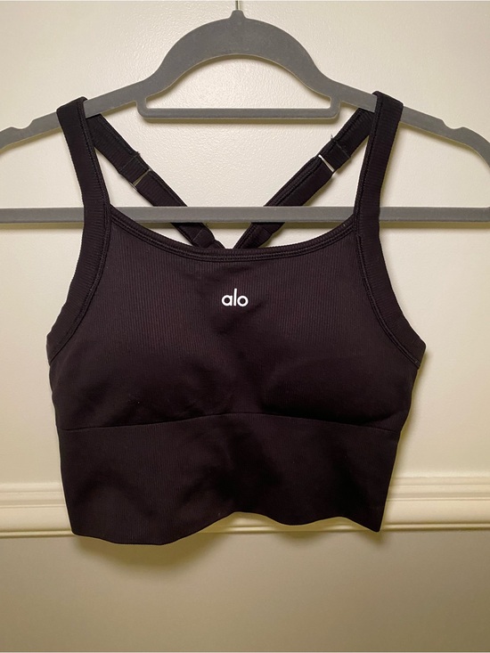 ALO Yoga Other - ALO Yoga Black Ribbed Cross-Back Sports Bra